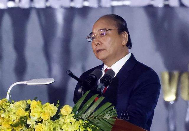 Chủ tịch nước Nguyễn Xuân Phúc phát biểu tại buổi lễ (ảnh: TTXVN)