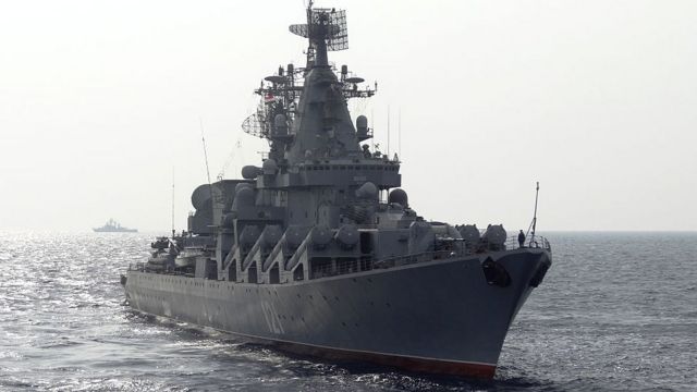 Chiến hạm Moscow tuần tra Địa Trung Hải ngoài khơi bờ biển Syria