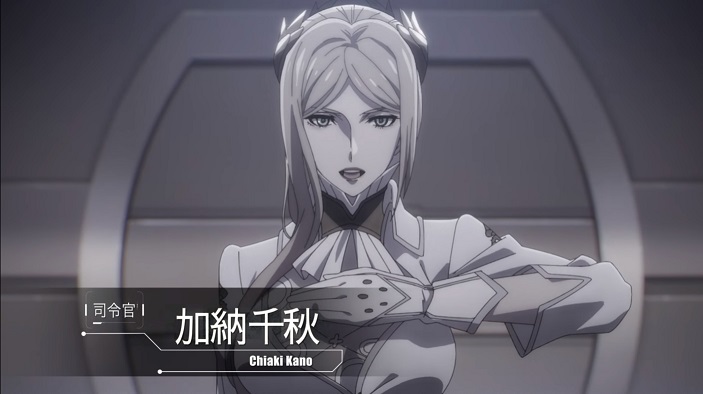 Chỉ huy, thủ lĩnh của lực lượng android YorHa, đưa ra lời chào trong một cảnh trong anime truyền hình NieR: Automata Ver1.1a sắp tới.